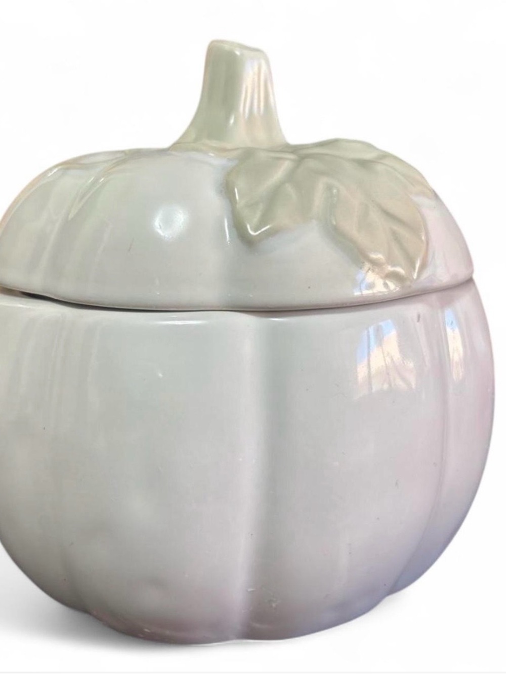 White Ceramic Pumpkin Lidded Soup Tureen Candy Jar Kohl’s Halloween